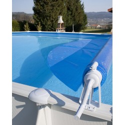 Gre 40135 Avvolgitore di Coperte per Piscine Fuori Terra, Bianco/Grigio, 6.5 m