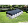 Bestway Copripiscina Power Steel Frame Rettangolare 404x201x100cm e 412x201x122cm, per piscine 3.96 m x 1.85 m, Grigio scuro