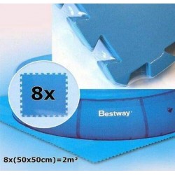 Bestway Flowclear - Piastrelle di Protezione per Pavimento, 8 Pezzi da 50 x 50 cm, Colore: Blu
