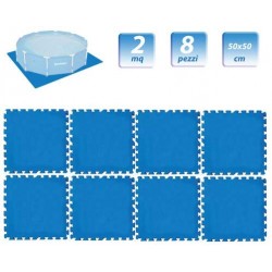 Bestway Flowclear - Piastrelle di Protezione per Pavimento, 8 Pezzi da 50 x 50 cm, Colore: Blu