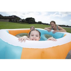 Bestway 51132 Piscina Window Multi Color con Oblo  Cm 168X168 266, 565 Litri, 168 x 168 x 56 cm