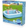 Bestway - 54006 - Piscina Gonfiabile Rettangolare Family, 262 x 175 x 51 cm, Blu/Bianco