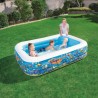 Bestway - 54120 - Piscina Family Rettangolare A 3 Anelli Con Decoro  Fiori Cm. 229X152X56