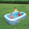 Bestway - 54120 - Piscina Family Rettangolare A 3 Anelli Con Decoro  Fiori Cm. 229X152X56