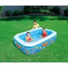 Bestway - 54120 - Piscina Family Rettangolare A 3 Anelli Con Decoro  Fiori Cm. 229X152X56