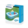 Bestway - 54120 - Piscina Family Rettangolare A 3 Anelli Con Decoro  Fiori Cm. 229X152X56
