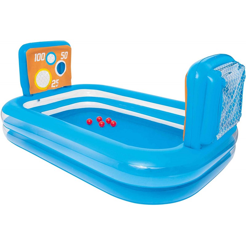 Bestway - 54170 - Piscina Pallanuoto Con Tiro A Segno Cm 237X152X94, 5 Palle Incluse Per Giocare