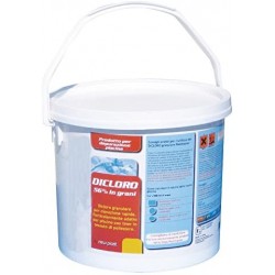 Dicloro in Grani ad Azione Rapida per Acqua Piscina, Fustino 5 kg - New Plast 3012