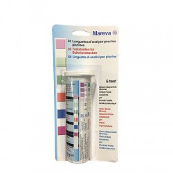 Mareva - Kit Analisi Strisce 6In1 Cloro, PH, Durezza, Tac, Acqua Piscine