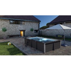 Piscina Composito GRE Serie AVANTGARDE 606x326h 124 Con Luce Rettangolare KPCOR60LN