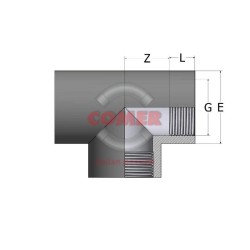 RACCORDO A "TI" FILETTATO IN PVC Diam 1"1/2 TE410500