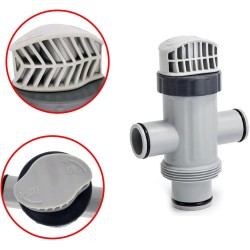 Intex - Valvola a stantuffo doppio flusso per tubo a ghiera o manicottato 38mm, per piscina Intex o bestway 11872