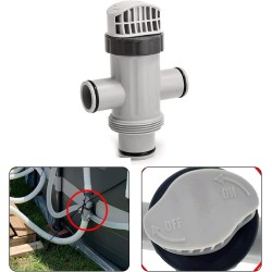 Intex - Valvola a stantuffo doppio flusso per tubo a ghiera o manicottato 38mm, per piscina Intex o bestway 11872