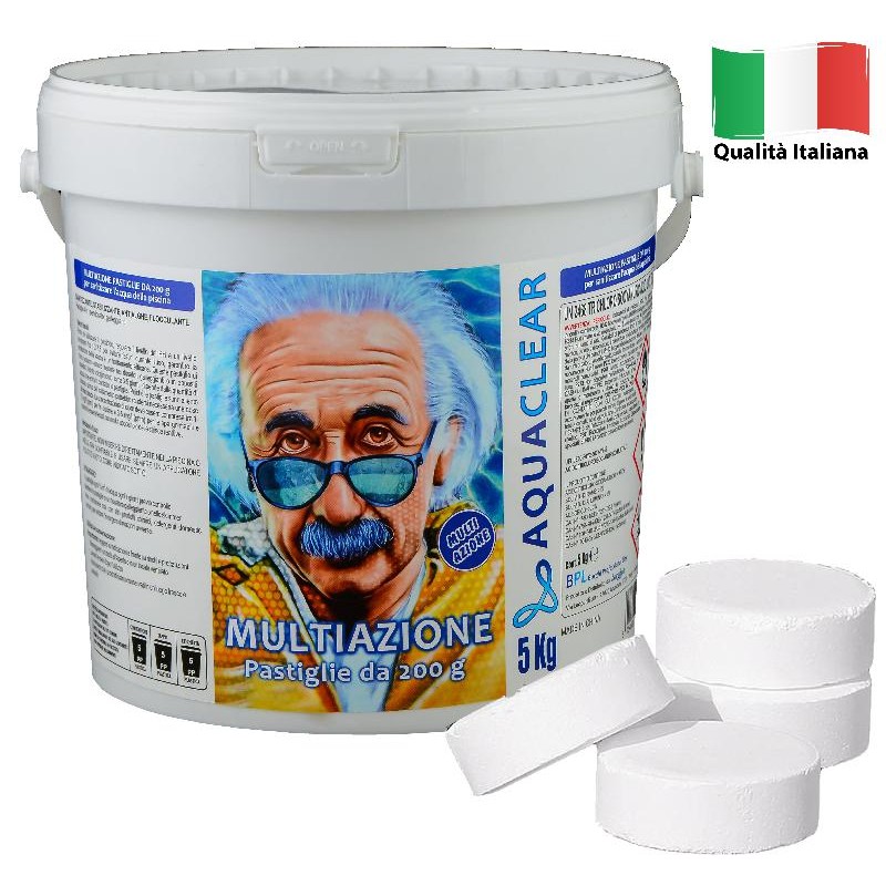 Aquaclear - Cloro Multifuzione in Pastiglie da 200gr secchiello da 5kg