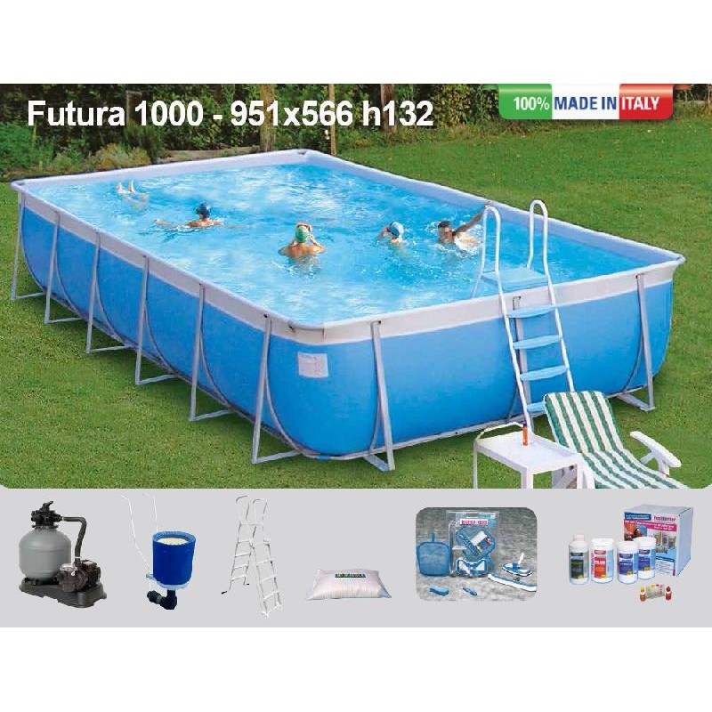 PISCINA FUTURA 1000 TOP - 915x520 H 132 (made in Italy) New plast