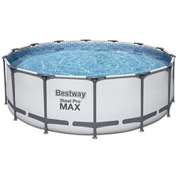 Bestway 5612X Power Steel Pro MAX 427x122cm con Pompa di Filtrazione, Scaletta, Telo di Copertura
