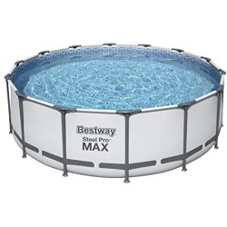 Bestway 5612X Power Steel Pro MAX 427x122cm con Pompa di Filtrazione, Scaletta, Telo di Copertura