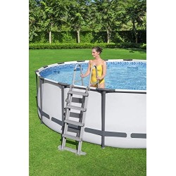 Bestway 5612X Power Steel Pro MAX 427x122cm con Pompa di Filtrazione, Scaletta, Telo di Copertura
