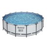 Bestway 5612Z Power Steel Pro MAX 488x122cm con Pompa di Filtrazione a Cartuccia, Scaletta, Telo di Copertura