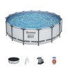 Bestway 5612Z Power Steel Pro MAX 488x122cm con Pompa di Filtrazione a Cartuccia, Scaletta, Telo di Copertura