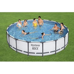 Bestway 56462 Power Steel Pro MAX 549x122cm con Pompa di Filtrazione, Scaletta, Telo di Copertura