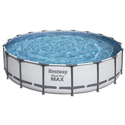 Bestway 56462 Power Steel Pro MAX 549x122cm con Pompa di Filtrazione, Scaletta, Telo di Copertura