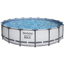 Bestway 56462 Power Steel Pro MAX 549x122cm con Pompa di Filtrazione, Scaletta, Telo di Copertura