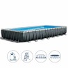 INTEX 26374 Ultra Xtr 975x488x132 cm Rettangolare con Pompa di Filtrazione a Sabbia, Scaletta, Telo di Copertura