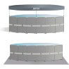 INTEX - Piscina XTR Ultra Frame 488X122 cm Rotonda, Pompa a sabbia, scaletta, telo base, copertura, 26326