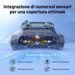 WYBOT S2PRO - Robot pulitore a batteria con stazione di ricarica a bordo piscina