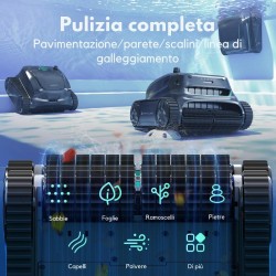 WYBOT S2PRO - Robot pulitore a batteria con stazione di ricarica a bordo piscina