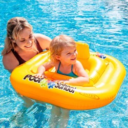 Intex 56587EU - Salvagente Mutandina Pool School Quadrato, Vinile, Giallo, 79x79 cm