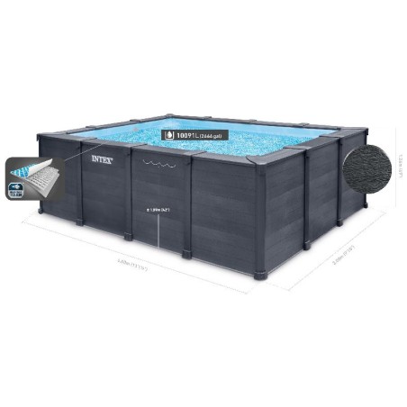 INTEX - PISCINA GRAFITE 400X300X124h RETTANGOLARE 26396