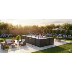 INTEX - PISCINA GRAPHITE GRAY PANEL 600x300x124h RETTANGOLARE 26398