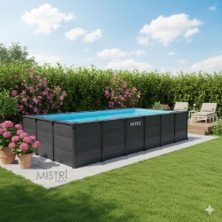 INTEX - PISCINA GRAPHITE GRAY PANEL 600x300x124h RETTANGOLARE 26398