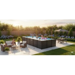 INTEX - PISCINA GRAPHITE GRAY PANEL 600x300x124h RETTANGOLARE 26398