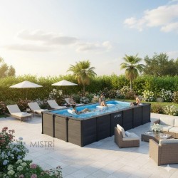 INTEX - PISCINA GRAPHITE GRAY PANEL 600x300x124h RETTANGOLARE 26398