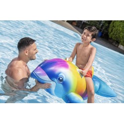 Bestway - Cavalcabile da piscina Dolphin Rainbow Daydream 168m x 66cm 41541