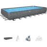 Bestway - Piscina APX 365 Rettangolare 956x488x132 Color Marmo Scuro 561KJ