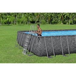 Bestway - Piscina APX 365 Rettangolare 956x488x132 Color Marmo Scuro 561KJ