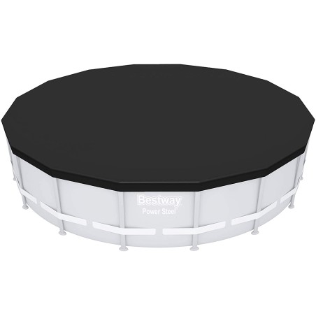 Bestway 58249 Telo di Copertura per Piscina Fuori Terra Rotonda da 4.88 m e Hydrium da 460 x 120 cm