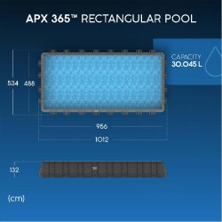 Bestway - Piscina APX 365 Rettangolare 956x488x132 Color Marmo Scuro 561KJ