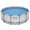 Bestway 56420 Power Steel Pro MAX 366x122cm - Piscina Fuori Terra Rotonda con Pompa di Filtrazione, Scaletta, Telo di Copertura