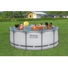 Bestway 56420 Power Steel Pro MAX 366x122cm - Piscina Fuori Terra Rotonda con Pompa di Filtrazione, Scaletta, Telo di Copertura