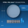 Bestway 56420 Power Steel Pro MAX 366x122cm - Piscina Fuori Terra Rotonda con Pompa di Filtrazione, Scaletta, Telo di Copertura