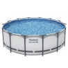 Bestway 5612X Power Steel Pro MAX 427x122cm - Piscina Fuori Terra Rotonda con Pompa di Filtrazione, Scaletta, Telo di Copertura