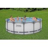 Bestway 5612X Power Steel Pro MAX 427x122cm - Piscina Fuori Terra Rotonda con Pompa di Filtrazione, Scaletta, Telo di Copertura