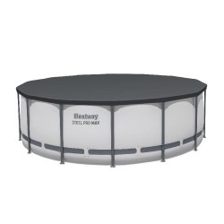 Bestway 5612X Power Steel Pro MAX 427x122cm - Piscina Fuori Terra Rotonda con Pompa di Filtrazione, Scaletta, Telo di Copertura