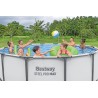 Bestway 5612X Power Steel Pro MAX 427x122cm - Piscina Fuori Terra Rotonda con Pompa di Filtrazione, Scaletta, Telo di Copertura