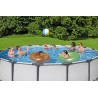 Bestway 5612Z Power Steel Pro MAX 488x122cm - Piscina Fuori Terra in PVC Rotonda con Pompa di Filtrazione a Cartuccia, Scaletta